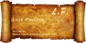Leif Paulina névjegykártya